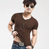 V collar Men T-Shirt