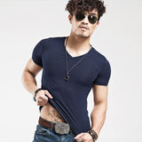 V collar Men T-Shirt