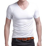 Stretch Lycra V Collar Mens T Shirt