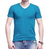 Stretch Lycra V Collar Mens T Shirt