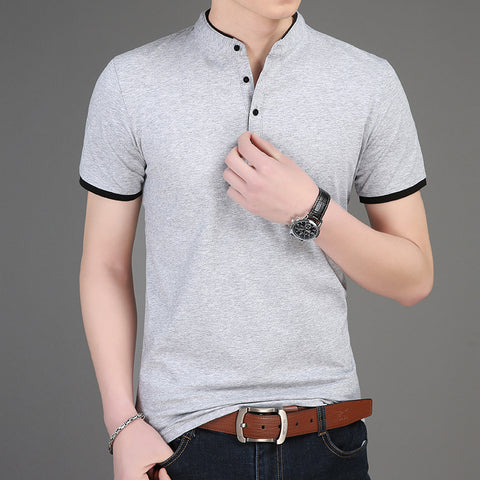 Men'sT Shirt Slim Solid Color