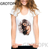 Girl and Dog Kawaii Print
