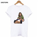 Girl and Dog Kawaii Print