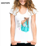 BUT FIRST COFFEE Female T-shirt