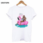 Hello Summer Print Women T-shirt