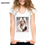 Vogue Beauty Print Female T-shirt